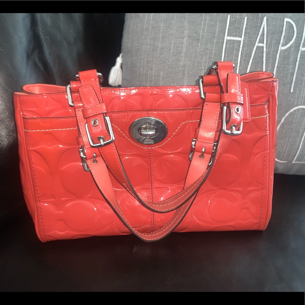 Coral Coach Handbag